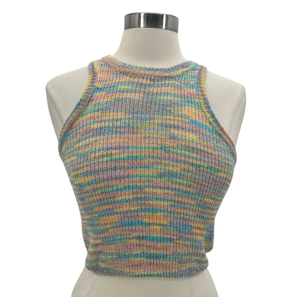 NEW BB Dakota Steve Madden Womens Medium Top Crop Pastel Multicolor Knit